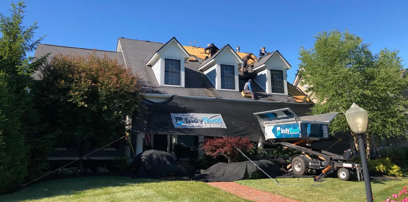 Emergency tarping on a Homecroft roof